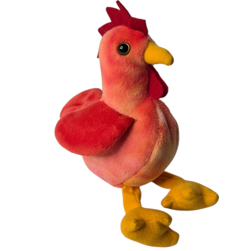 Ty Doodle Beanie Baby Rooster 7" NWT Farm Plush Retro Barn Vintage Retired 1997